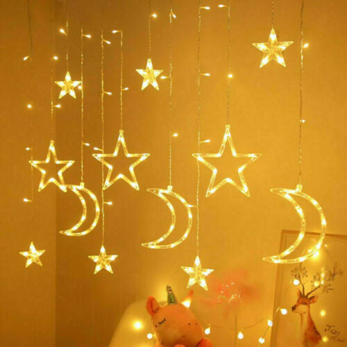 Star & Moon LED Window Curtain Lights