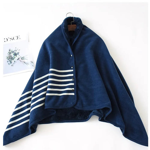 Cozy Plaid Wearable Blanket Wrap – Soft Fleece Shawl Throw