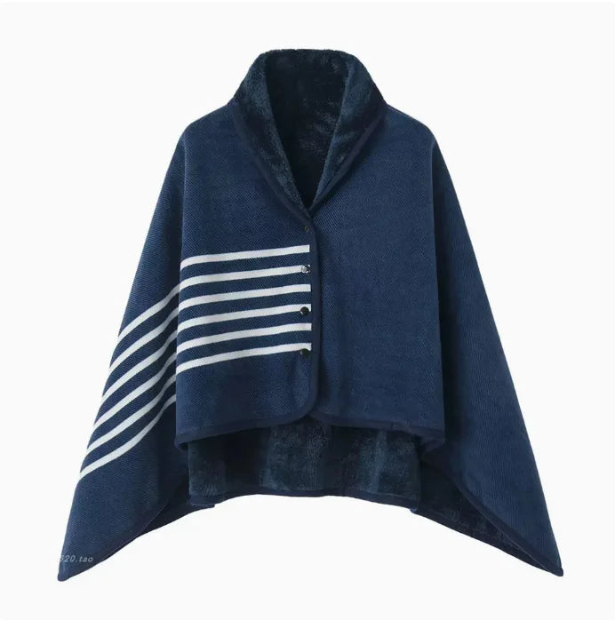 Cozy Plaid Wearable Blanket Wrap – Soft Fleece Shawl Throw